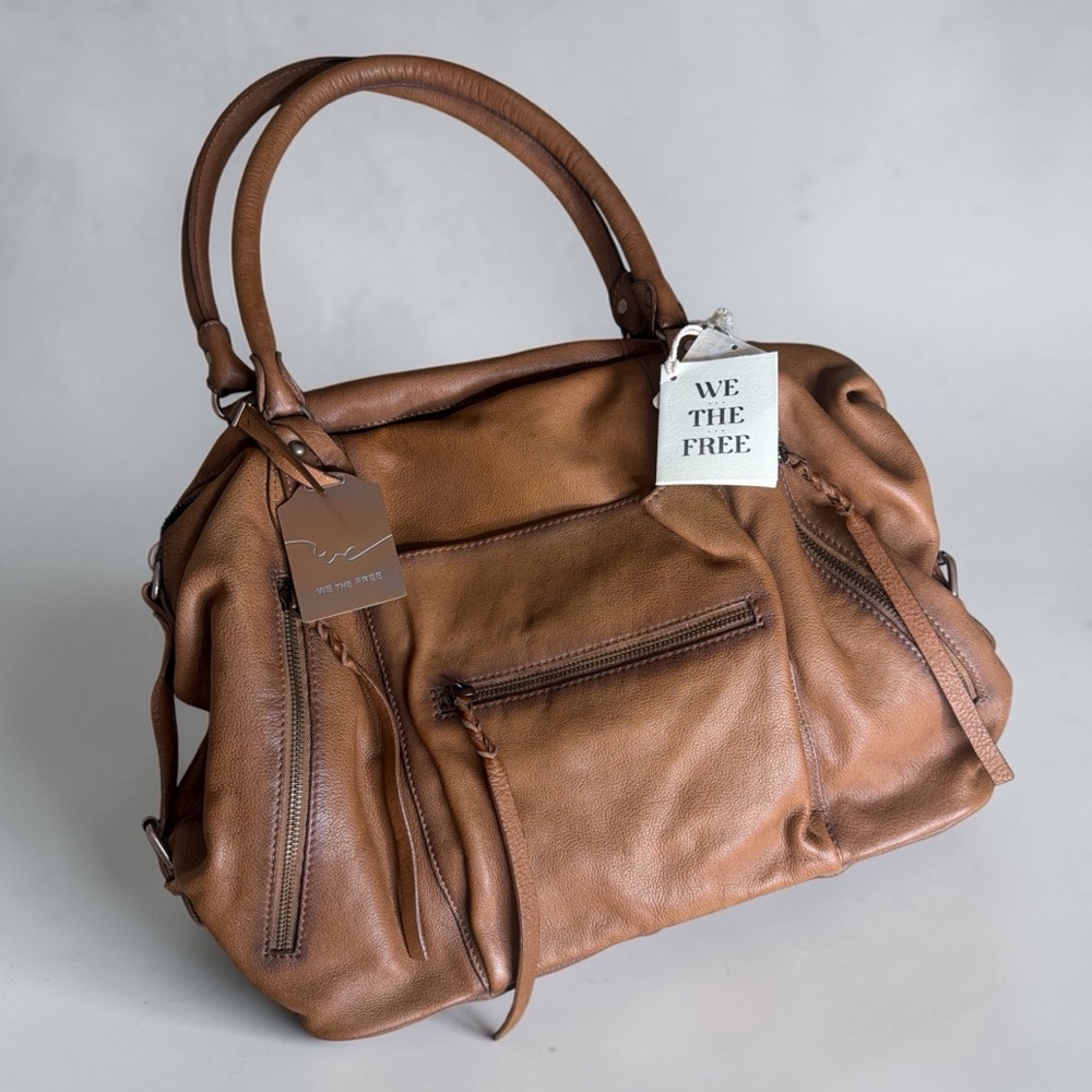 $248! FREE PEOPLE WE THE FREE EMERSON TOTE Saddle NEW - Picture 8 of 13